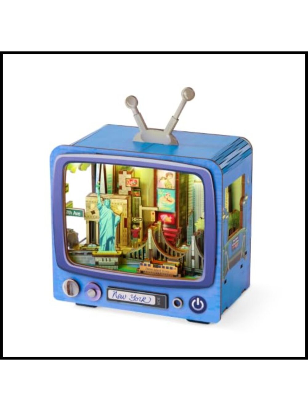Arkitec New York 3D DIY Miniature Building Kit Book Nook LED Desk Decor 108pc